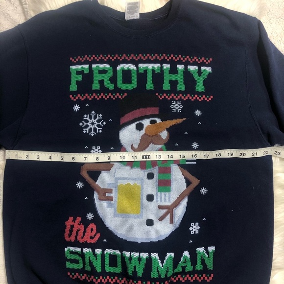 Ugly Christmas Frothy the snowman sweatshirt LRGE - Picture 4 of 5